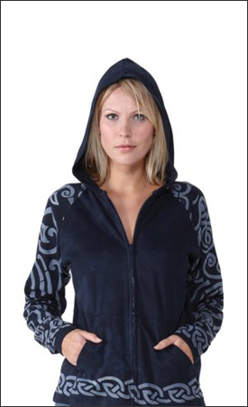 Black Womens Celtic Hooded Jacket